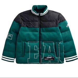 Philadelphia Eagles Team Off Season Green And Black Puffer Jacket - Unisex